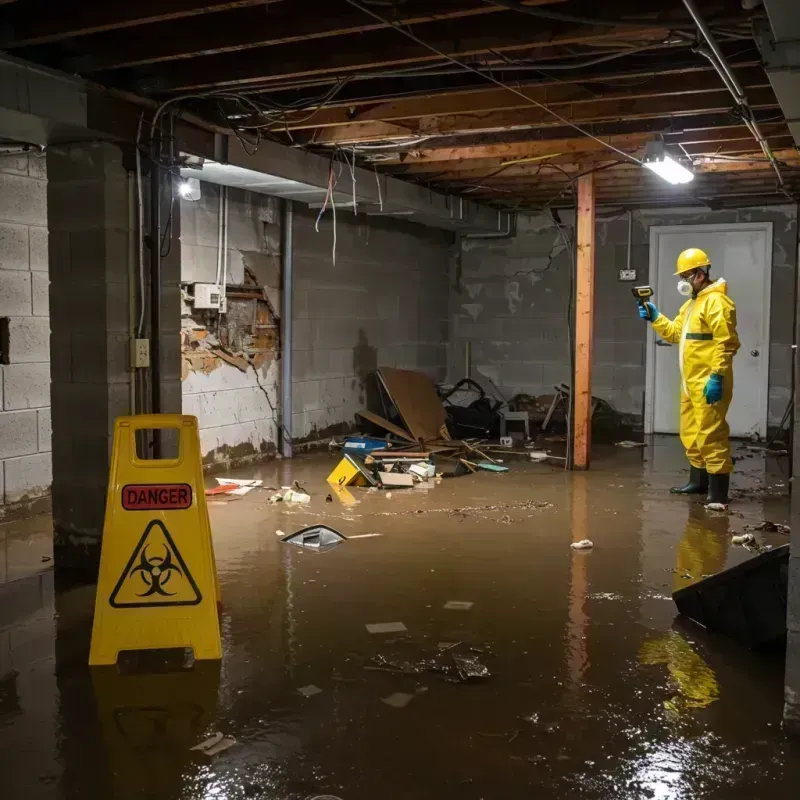 Flooded Basement Electrical Hazard in Jackson County, IA Property